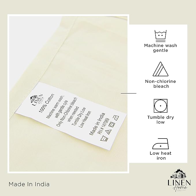 Linen Home 100% Cotton Percale Sheets Twin Size, Deep Pocket, 3 Pieces Set - Image 4
