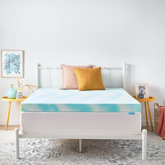 Linenspa 4 Inch Swirl Gel Memory Foam Mattress Topper, Queen Size – Cooling Gel - Image 9