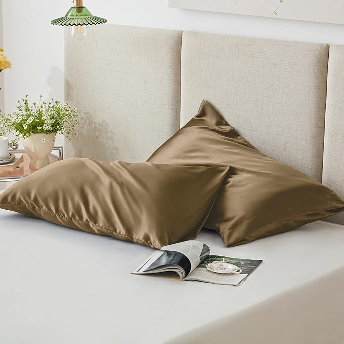 Love's cabin Satin Pillowcase Set of 2 King Size 20x36, Cooling Pillow Covers - Image 5