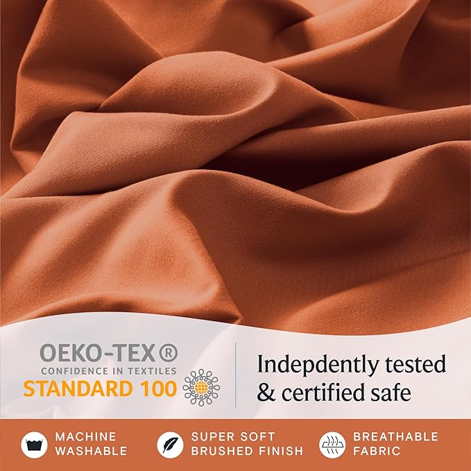 LuxClub 4 PC Full Size Sheet Set Deep Pockets 18" Wrinkle Free Cooling Sheets - Image 5