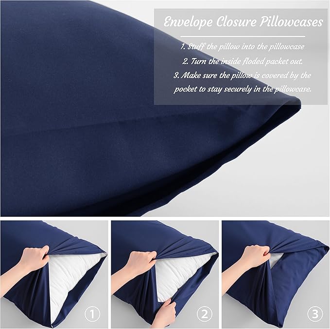NTBAY Queen Pillow Cases Set, 2 Pack Brushed Microfiber 20x30 Inches, Stain - Image 6