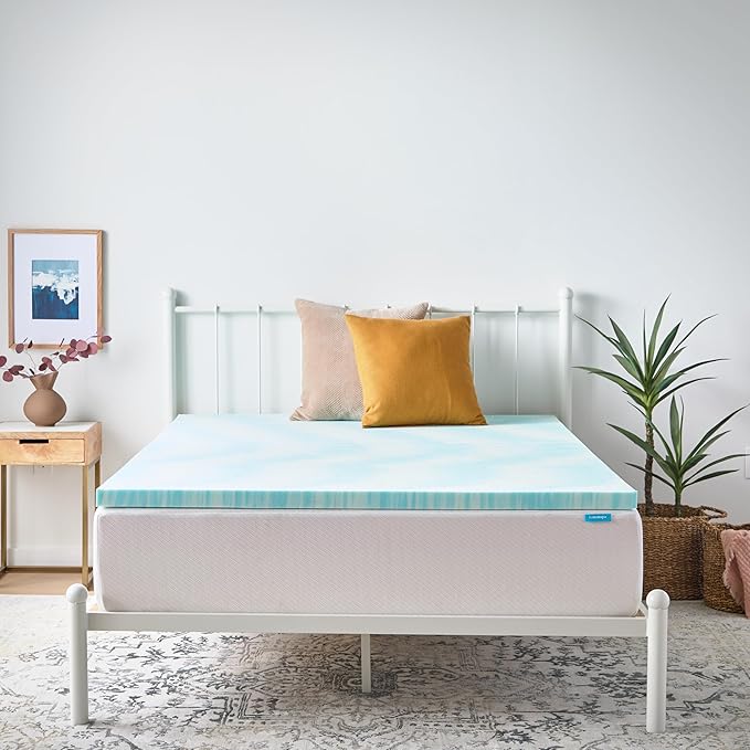Linenspa 2 Inch Swirl Gel Memory Foam Mattress Topper, California King Size – - Image 9