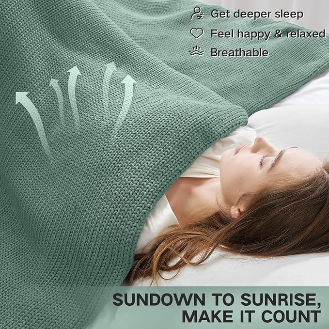 Guohaoi Knitted Weighted Blanket Kids No Beads Cooling Heavy Blanket, Home - Image 7