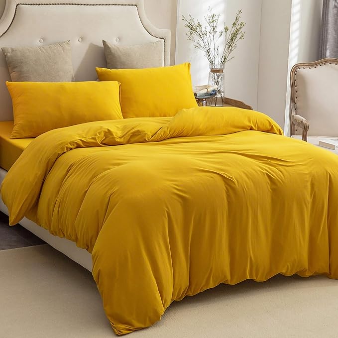 PURE ERA Jersey Knit Duvet Cover Set 100% T-Shirt Cotton Super Soft Comfy 3pc - Image 5
