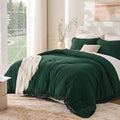 Andency Dark Emerald Green Comforter Set King Size, 3 Pieces Boho Lightweight by Andency