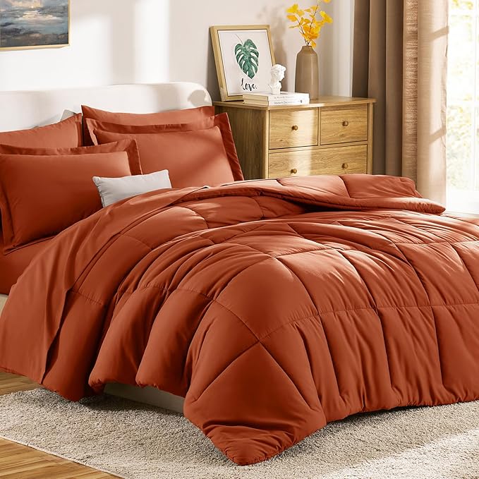 CozyLux Full Size Comforter Sets Terracotta - Image 9