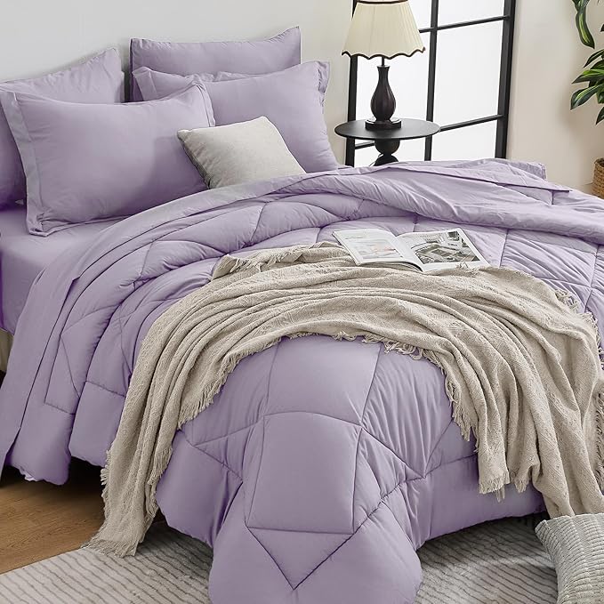 HEVUMYI Queen Purple Comforter Set by HEVUMYI