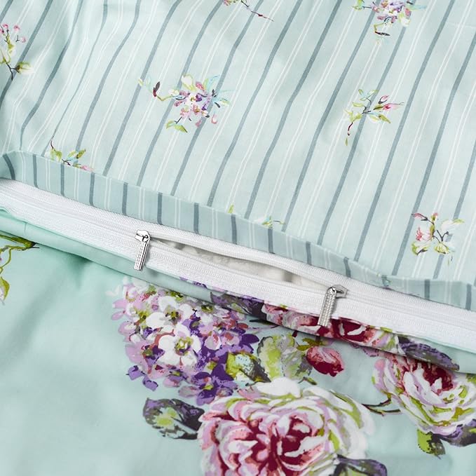FADFAY Girls Bedding Floral Duvet Cover Set Twin Size Hydrangea Flower 100% - Image 3