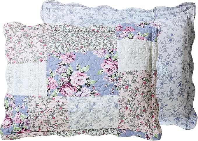 Brilliant Sunshine Roses Toile Quilt Set, 3-Piece Bedding Sets, Traditional - Image 6
