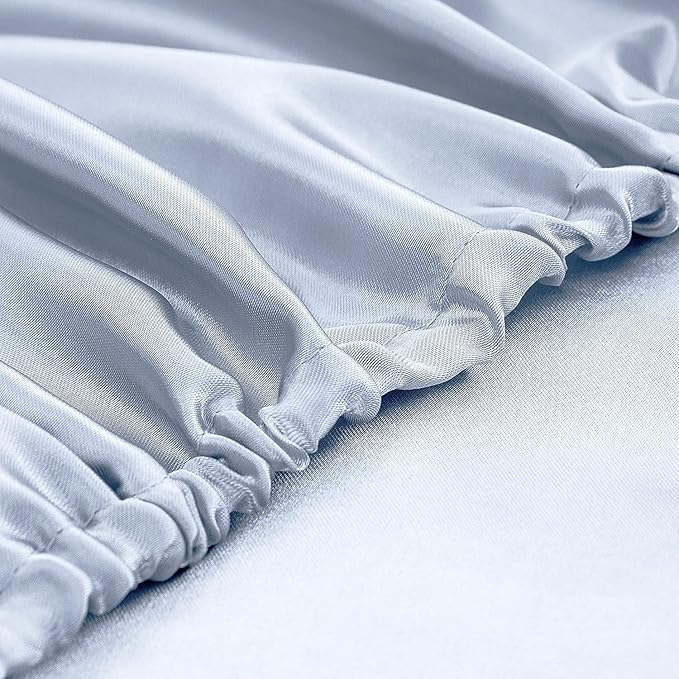 Homiest Baby Blue Satin Fitted Sheet - Image 4