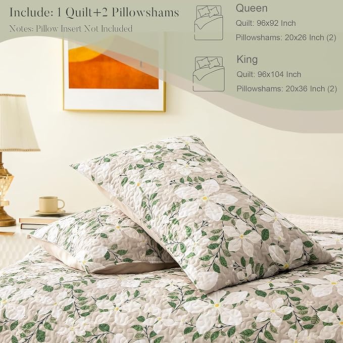 Whale Flotilla Reversible Printed Quilts Queen Size, Extra Soft Boho Floral - Image 5