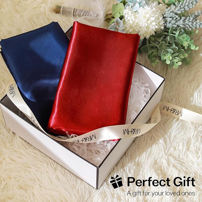 MR&HM Satin Pillowcase for Hair and Skin, Silk Satin Pillowcase 2 Pack - Image 7