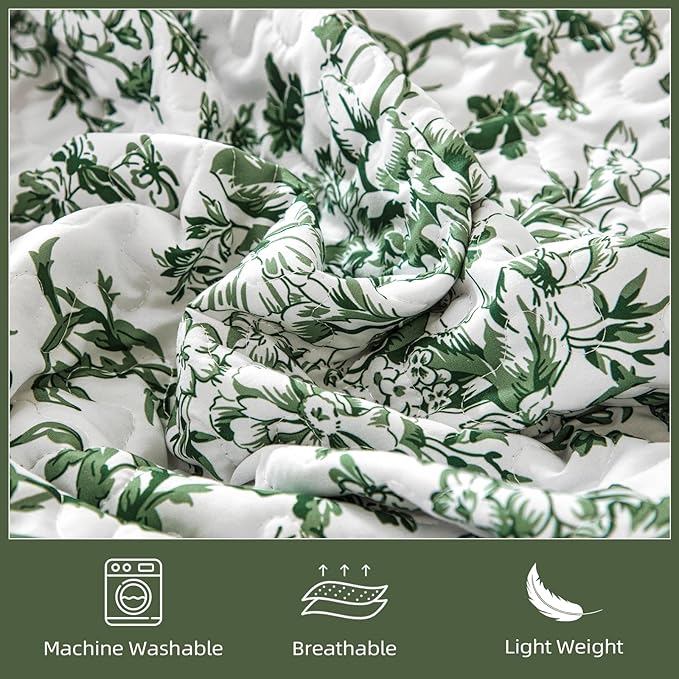 WONGS BEDDING Quilt King Size, Botanical Quilt - Image 6