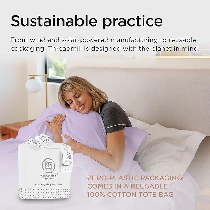 Threadmill Full Size Sheets | 800 Thread Count Bed Sheets - Image 5