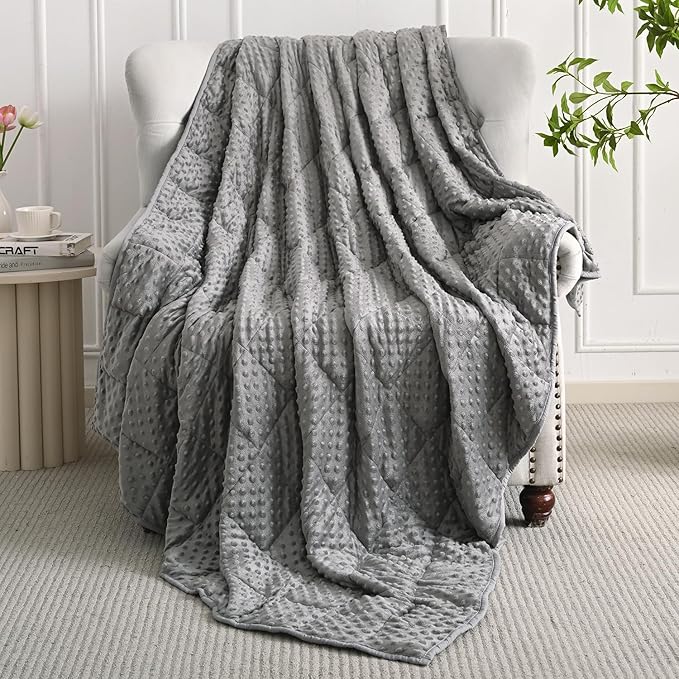 Mr. Sandman Weighted Blanket for Adults, Minky Dots Heavy Blanket for Woman - Image 8