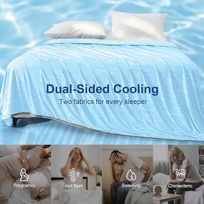 KMUSET Cooling Blanket Queen Size, Double Sided Summer Cooling Blankets - Image 8