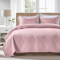 FLYMME Pink Twin Quilt Bedding Set Thin Lightweight Bedspreads, Modern Style by FLYMME