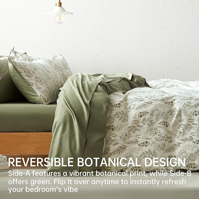BOLINLIVING Floral Duvet Cover Full Size, Breathable Soft Microfiber Bedding Set - Image 2