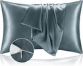 BEDELITE Satin Pillowcase with Zipper, Space Grey King Size Pillow Cases Set of by BEDELITE