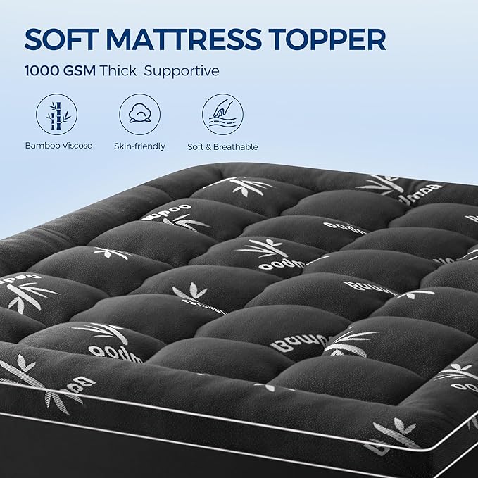 Mattress Topper Twin Size, Cooling Extra Thick Breathable Viscose Made from - Image 2