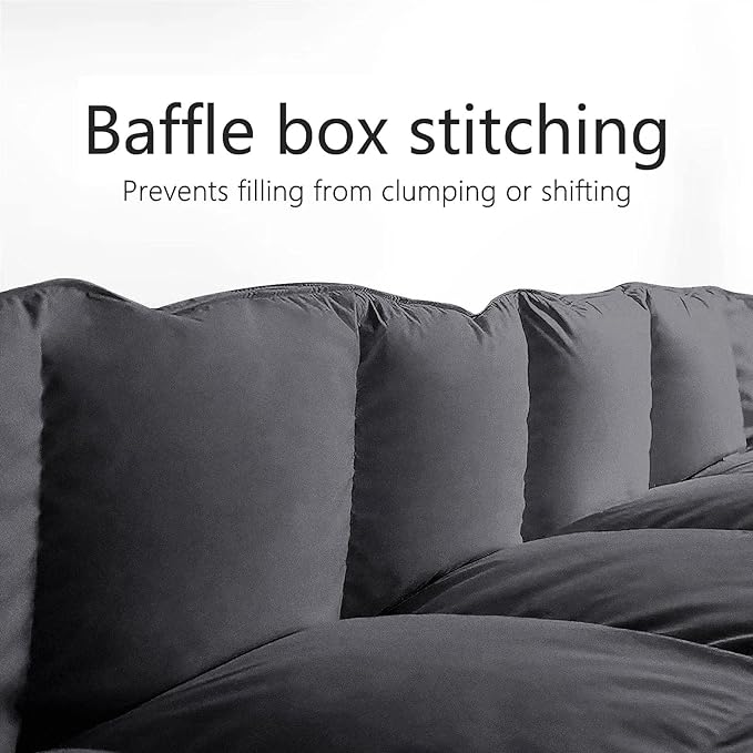 TEXARTIST Premium 2100 Series Queen Comforter All Season Breathable Grey - Image 3