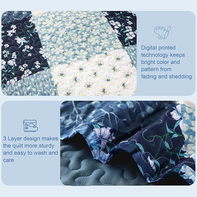 Exclusivo Mezcla Reversible Boho Quilts Queen Size - Image 5