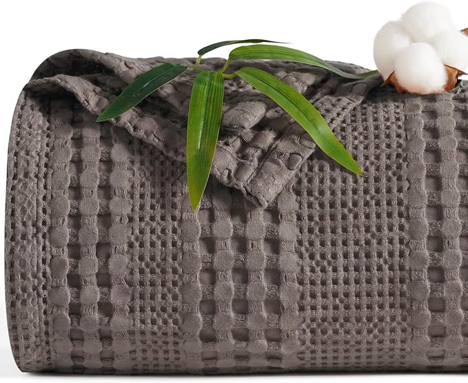 PHF Cooling Waffle Blanket Twin Size, Lightweight 60% Rayon from Bamboo & 40% by PHF