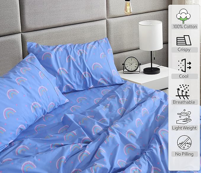 RUVANTI 100% Cotton Sheets – Twin Size Percale Bedding, Cooling & Breathable - Image 3