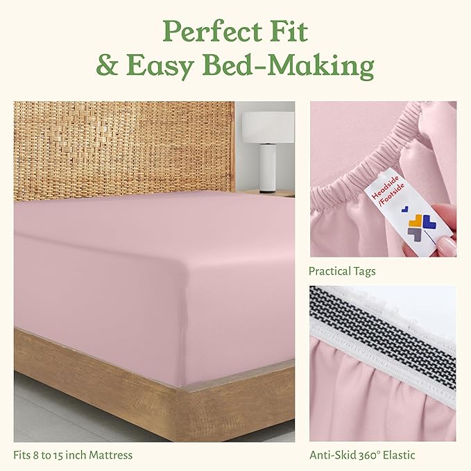 California Design Den 100% Organic Cotton Queen Fitted Sheet Only - Image 6