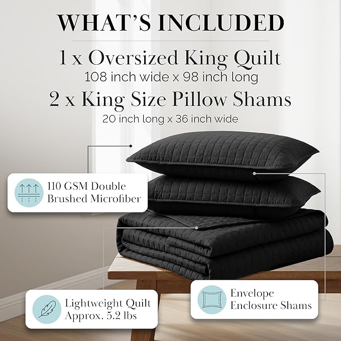 Southshore Fine Living, Inc. Oversized King Quilt Bedding Set, Microfiber Quilts - Image 2