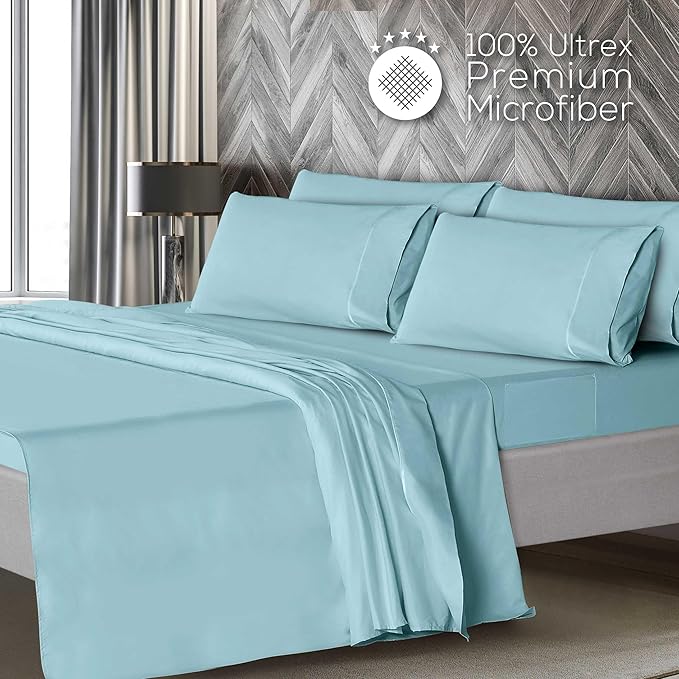 Mueller Ultratemp Bed Sheets Set, Super Soft 1800, 6 Piece California King - Image 3