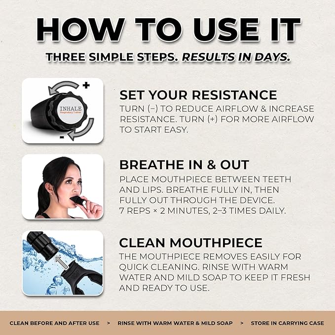 Inhale Respiratory Trainer | Lung Strengthening Breathing Exercise Device | - Image 3