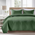 FLYMME King Size Quilt Bedding Set Olive Green Lightweight Bedspreads by FLYMME