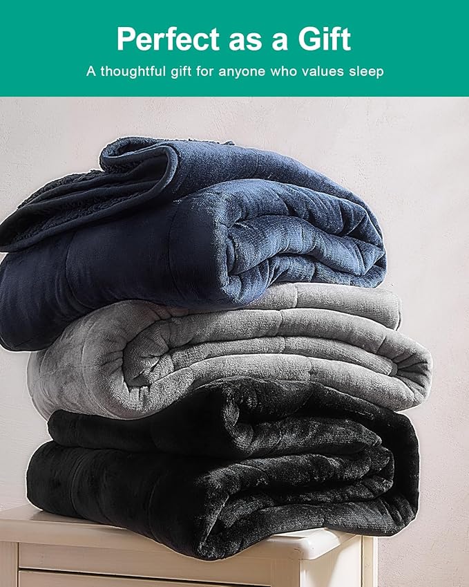 Super Fuzzy Soft Sherpa Fleece Weighted Blanket, 25 lbs Dual Sided Fluffy Heavy - Image 7
