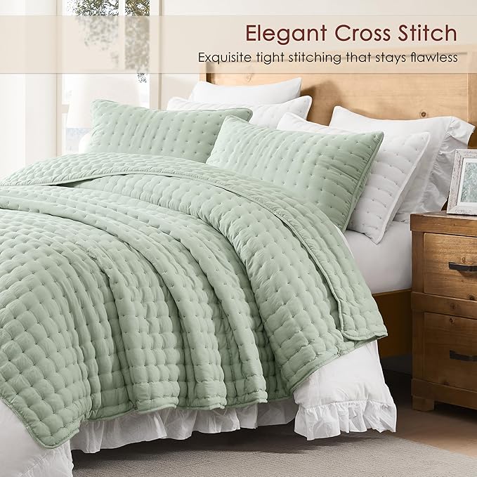 WDCOZY Sage Green Twin Quit Size Bedding Sets - Image 3
