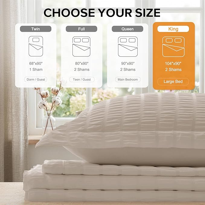 Cozyide Linen Duvet Cover King Size, 3 Pieces Bedding Duvet Covers, Soft - Image 3