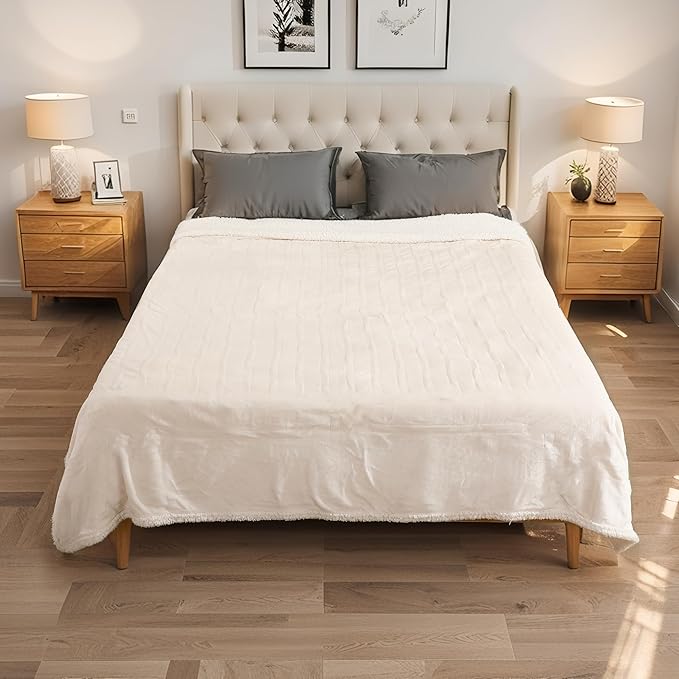 Electric Heated Blanket Full Size 72"x84", Soft Flannel - Image 8