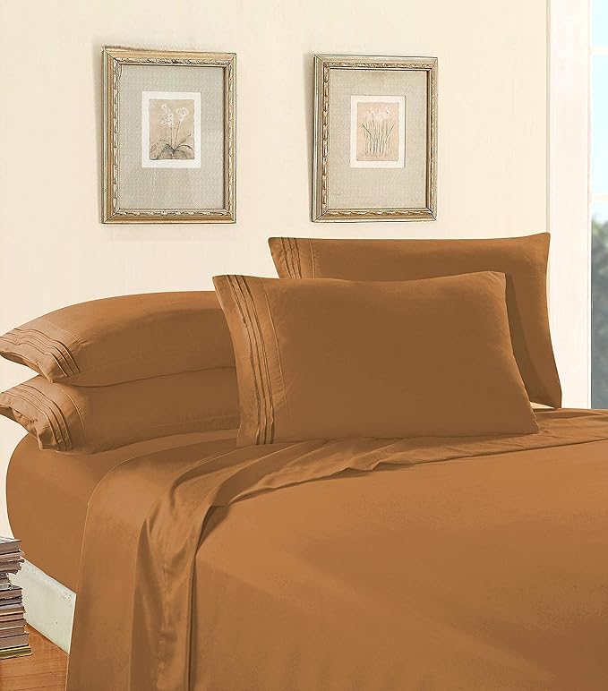 Elegant Comfort 1500 Premier Hotel Quality 4-Piece Bed Sheet Sets, Deep Pockets - Image 3