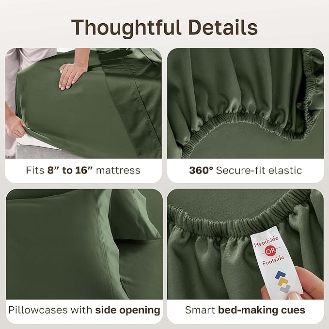 California Design Den 100% Cotton Sheets Queen Size Set - Image 5