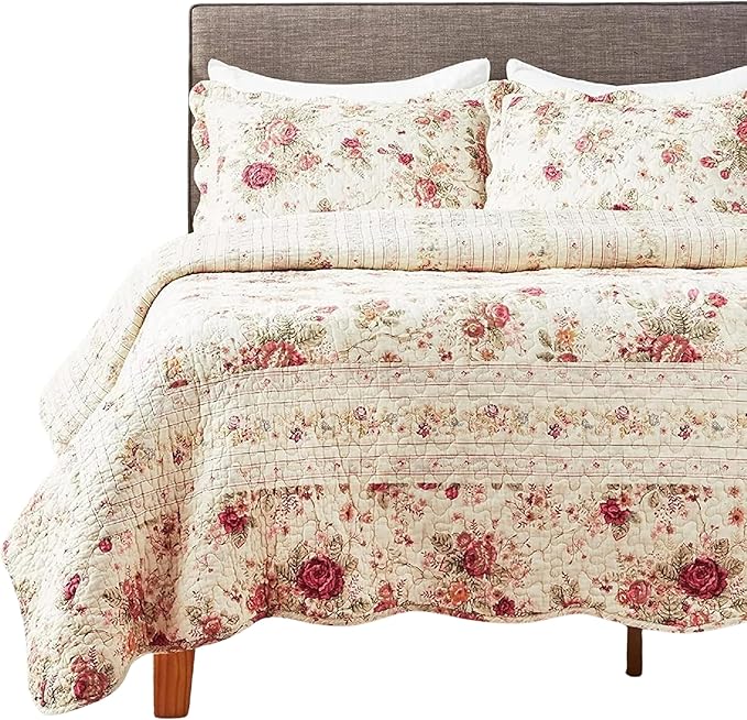 Greenland Home Antique Rose 100% Cotton Heirloom-Quality Quilt Set, 2-Piece by GreenlandHome