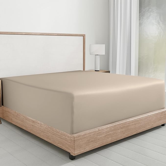 California Design Den Twin Bed Fitted Sheet Only, Soft 100% Cotton Sateen by CaliforniaDesignDen
