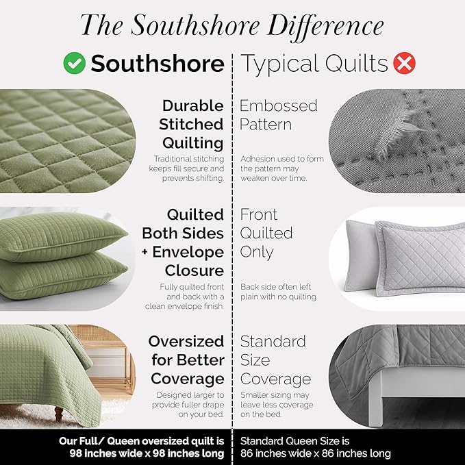 Southshore Fine Living, Inc. Quilts, Queen Size Set, Pet Hair Resistant Bedding - Image 4