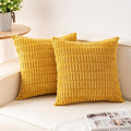 Aegero Pack of 2 Corduroy Decorative Throw Pillow Covers 24x24 InchSoft Striped by Unknown