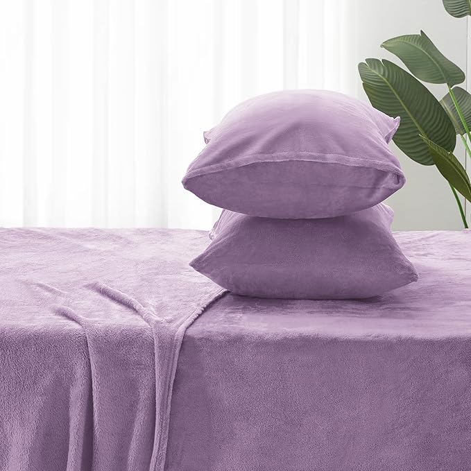 BEDELITE Flannel Sheets King Size Lavender - Image 7