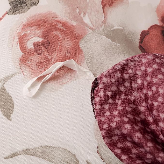 OAITE Duvet Cover Queen Size, Reversible Blooming Flowers White Duvet Cover Set - Image 6