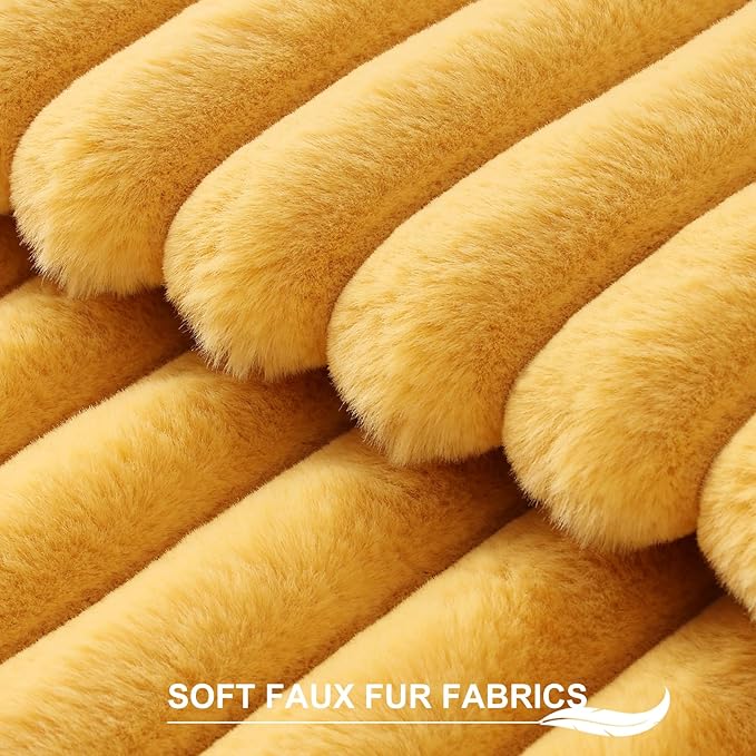 Pallene Faux Fur Plush Throw Pillow Covers 20x20 Set of 2, Luxury Soft Fluffy - Image 2