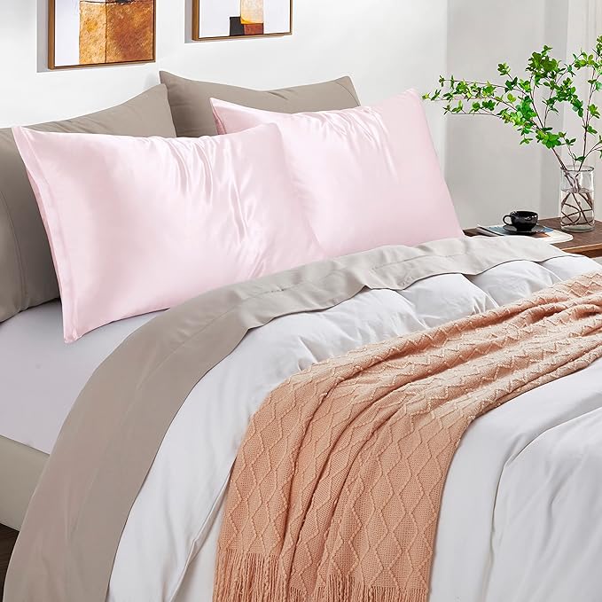 Satin Pillowcases with Zipper （20x30）, Queen Size Pillowcases Set of 2 - Image 5