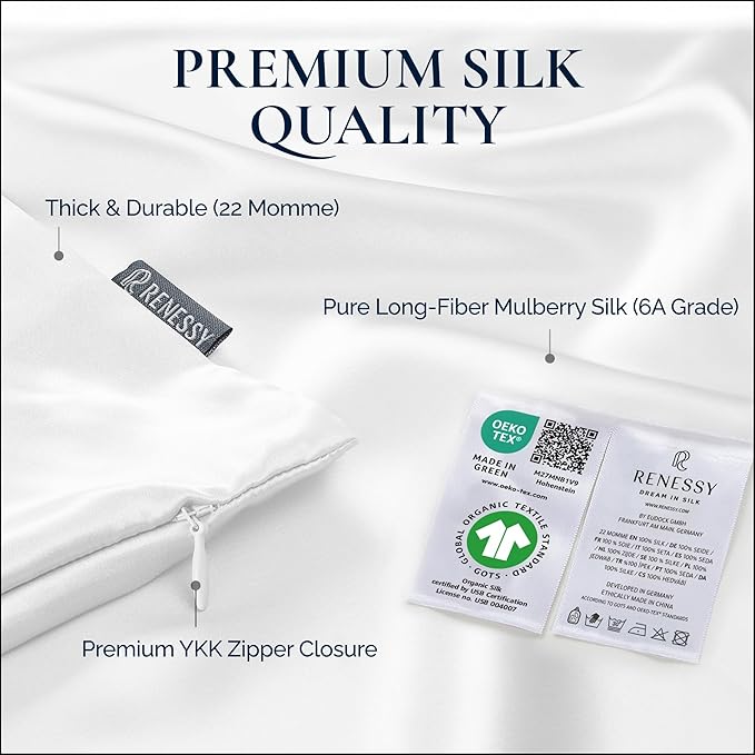 Premium Silk Pillowcase 100% Organic Mulberry Silk, 22 Momme, Grade 6A - Image 6