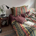 mixinni Vintage Striped Duvet Cover Set Twin Size by mixinni