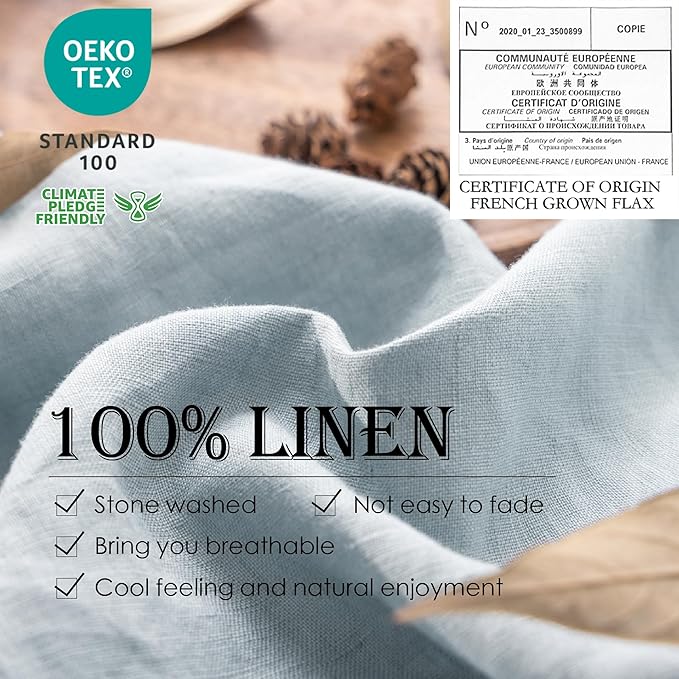 Simple&Opulence 100% Linen Duvet Cover Set 2pcs Basic Style Natural French - Image 2